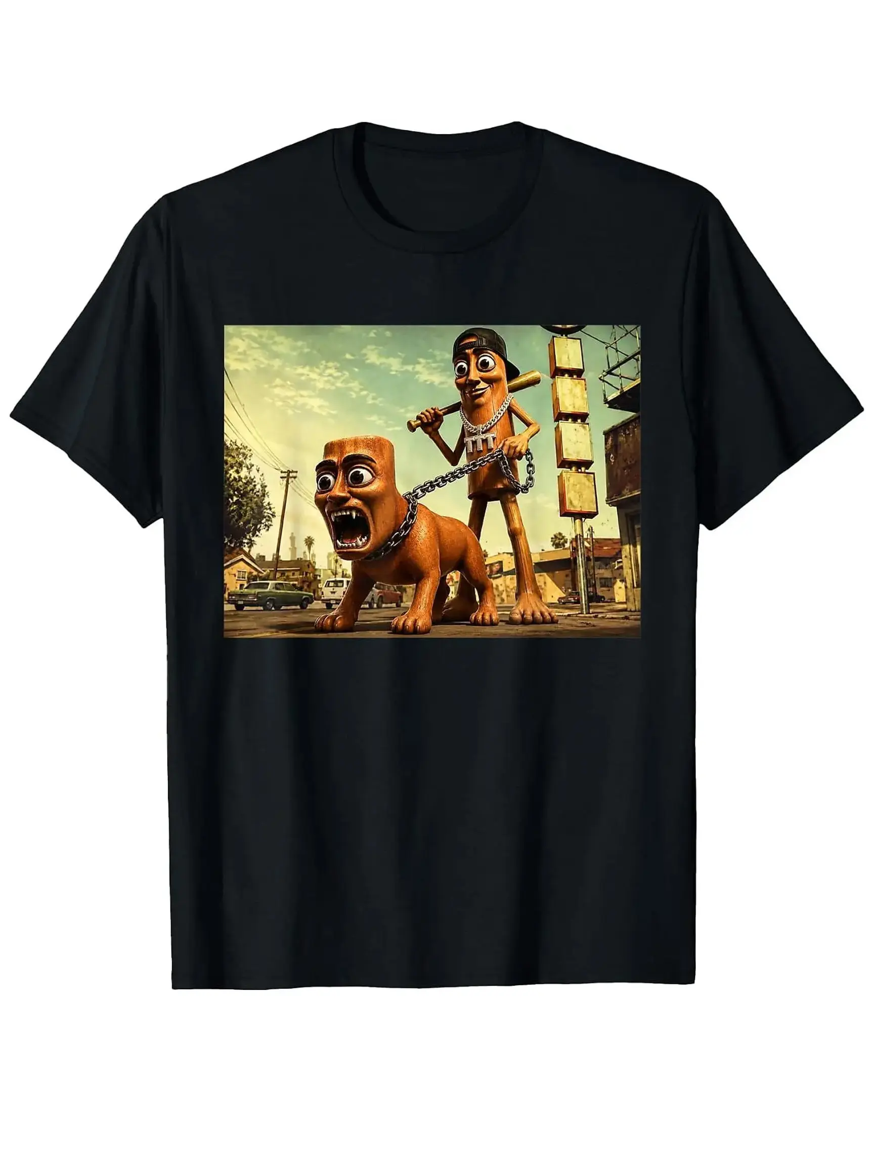 Triple T Tung Sahur Tuff Dog Funny Brainrot Meme T-Shirt Unisex Cotton Clothing Cotton tee