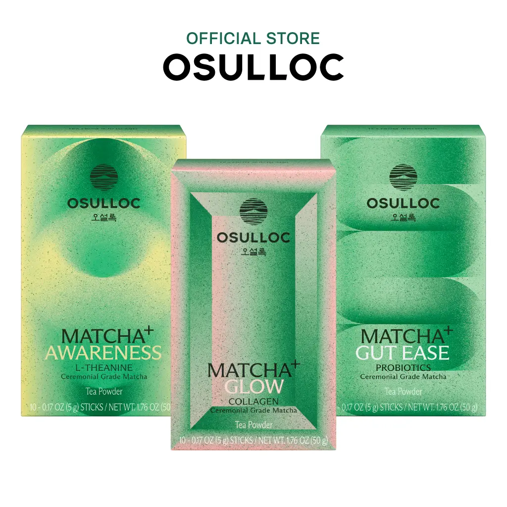 [OSULLOC] Matcha+ Set | Ceremonial Matcha Sticks Infused with Functional Blends, Refreshing wellness beverage alternative with no whisk