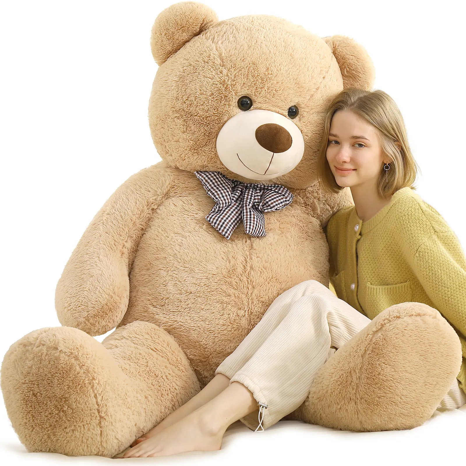 Jumbo Teddy Bear 47 inches Life Size Multicolour Plush Bear Kids Stuffed Animal Boys Friend