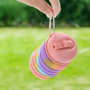 Portable Foldable Silicone Water Bottle, 1 Count Leakproof Water Bottle, Water Bottle for Outdoor Travel, Sports, Camping