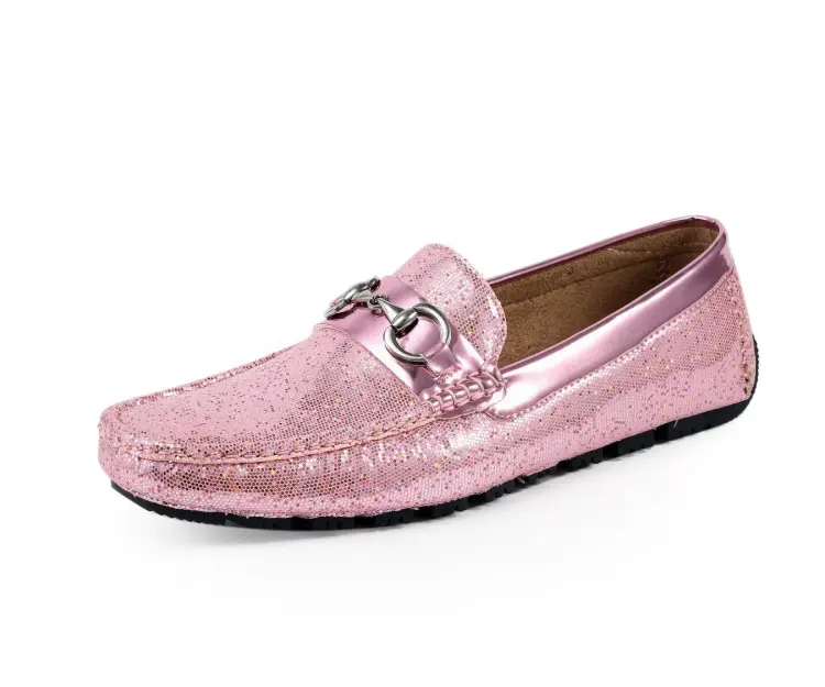 Amali Men's Samson Sequin Driving Loafers - Shimmering Glamour Smoking Slippers with Metal Horse-Bit, Cushioned Slip-On Party Shoes