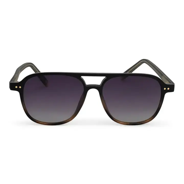 DAX Eyewear Briggs Sunglasses - Black Gradient Aviator Frames with UV400 Protection & Tangle-Free Nose Pieces - Medium Size