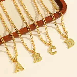 Fashion 26 Letters Necklace, Stainless Steel Chain with Initial Pendant, High-End Versatile Jewelry