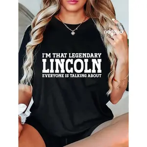 100% Cotton Lincoln Personal Name Funny Lincoln T-Shirt