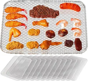 12 count Disposable Grill Topper Non Stick BBQ Grill Grates 12x16 Inch Grill Mesh Mat Disposable Pans for Outdoor Liners Cooking Grid Grates Pad for Camping Picnics Meat