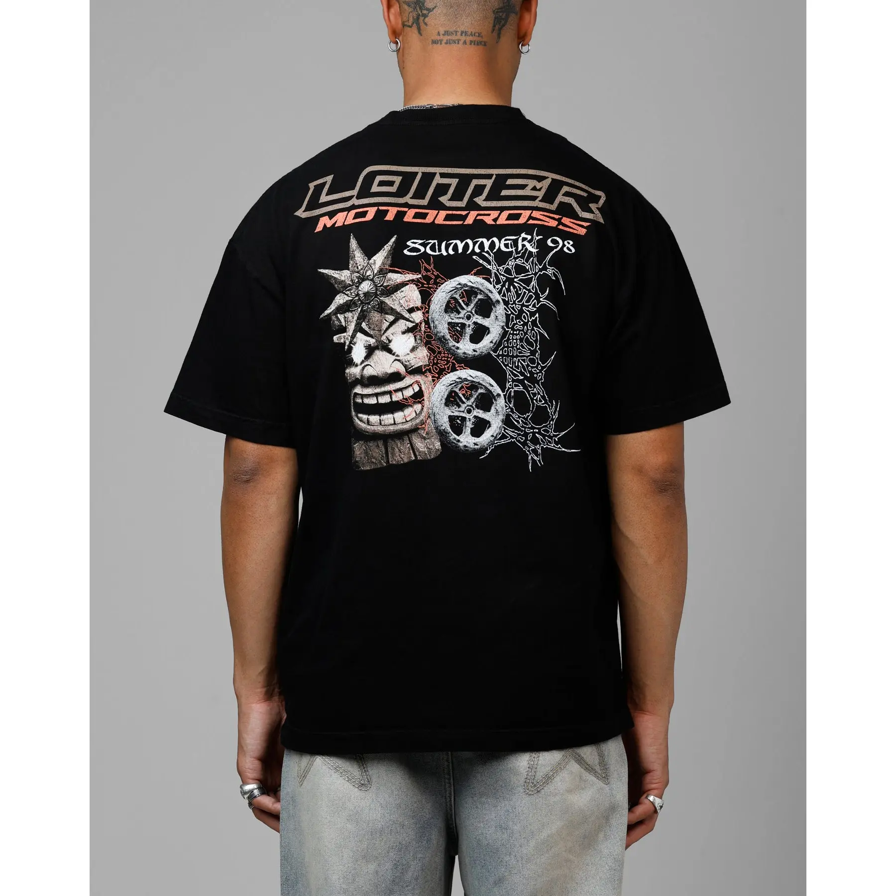 Loiter Summer Motocross Vintage T-Shirt Black
