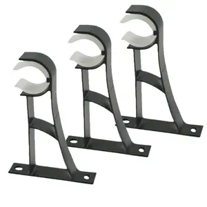 15 Heavy Duty Curtain Rod Holders Wall Mounted (Including Expansion Tubes and Screws) - Commercial and Domestic Curtain Rod Holders for Yards, Bedrooms, Living Rooms