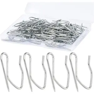 Inches Curtain Hooks, 58pcs Metal Drapery Pin and Hook for Door, Window, Shower Curtain, Silver White