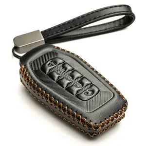 Vitodeco Leather Key Fob Cover Case Protector Compatible with Infiniti QX60, QX80, (2025-2026 Models) 5-Button