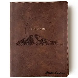 Personalized NKJV Journaling Bible - Brown - Mountain Range - Hand Lettered and Engraved