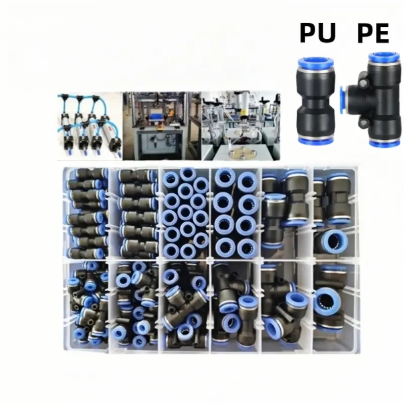 Pneumatic Quick Connectors, Straight Push in Fittings, 1 Set Air Pipe Fittings, Quick Release Adapters, Garden Tool Accessories, Air Hose Fittings