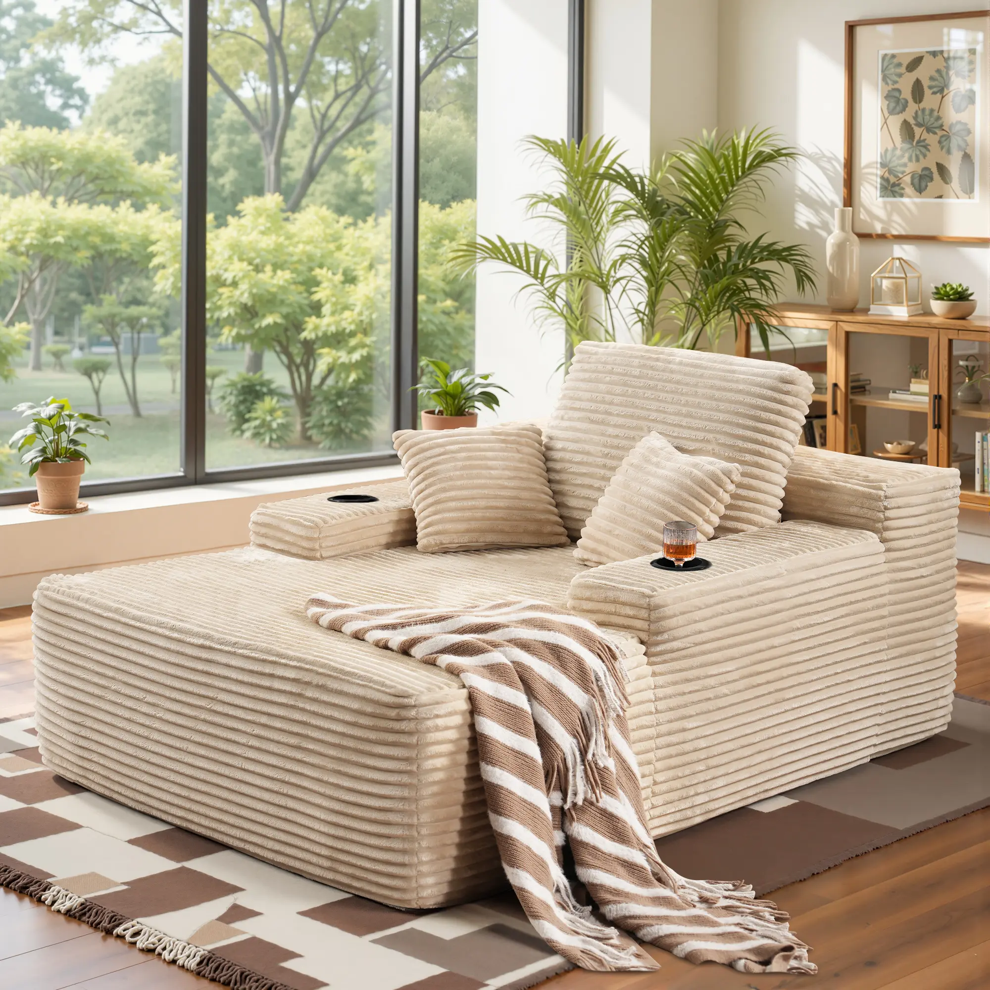 Beige Plush Corduroy