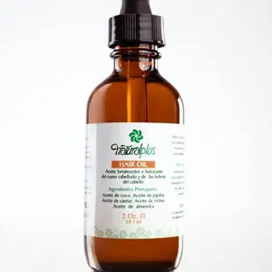 Natural Plus Hair Oil 2oz - Coconut, Jojoba, Castor, Almond for Hair Growth & Comfort - Hydrating Formula with Natural Rosemary Extract
