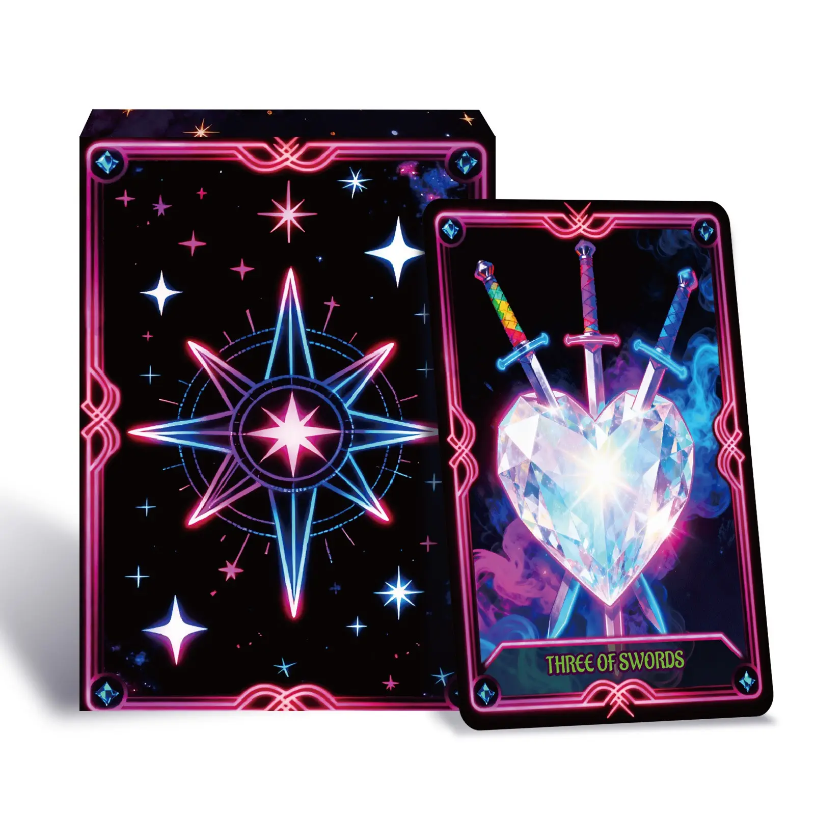 Colorful Answer Card Tarot Deck - Tarot Card Set, 50 Cards, Portable Fortune-Telling Cards, Predict Destiny, Spiritual Guidance, Holiday Gift for Ages 14+, Diamond
