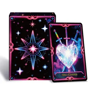 Colorful Answer Card Tarot Deck - 50 Cards, Portable Fortune-Telling Cards, Predict Destiny, Spiritual Guidance, Holiday Gift for Ages 14+, Diamond