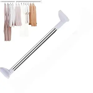 Adjustable Drill-Free Telescopic Tension Rod, Stainless Steel Hanging Rod, No-Damage Installation for Bathroom, Closet, Window