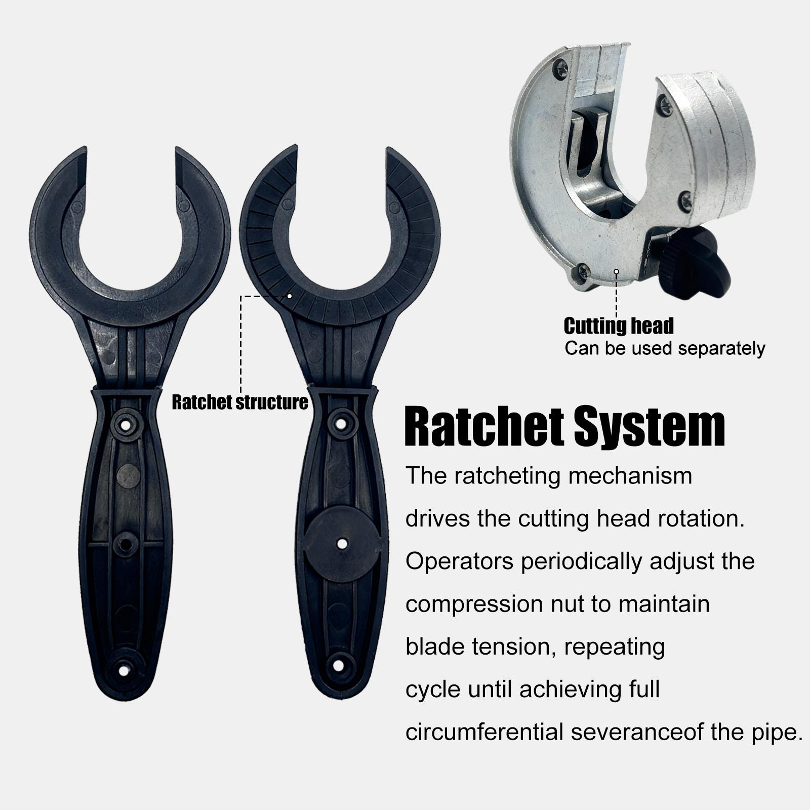 Ratcheting Tubing Cutter, 2-in-1 Compact Pipe Cutter for 5/16" to 1-1/8" Copper, Aluminum and Stainless Steel Tubing, One-Hand Fast Cutting Tool for Plumbing