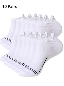 10 Pairs Women's Compression Running Socks,  Ankle Support Sports Socks, Low Cut Cushioned Athletic Socks, Track Socks for Comfort & Performance