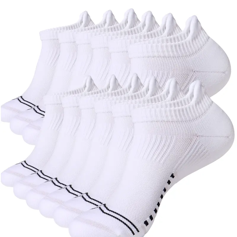 10 Pairs Women's Compression Running Socks,  Ankle Support Sports Socks, Cushioned Training Socks, Low Cut Cushioned Athletic Socks for Comfort & Performance, Soft Breathable Sporty Socks