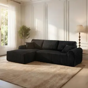 109"Cloud Modular Sectional Sofa Couch with L-Shape Chaise,Modern Boneless Sofa for Living Room,Deep Seat Corner Couch,No Assembly Required, Corduroy Fabric