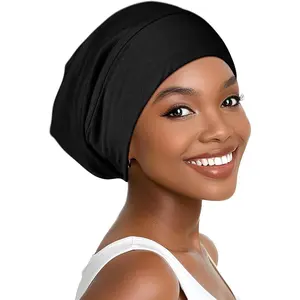 Satin Bonnet for Sleeping, Breathable Cotton Outside and Silky Satin Inside for Women and Men with Adjustable Strap