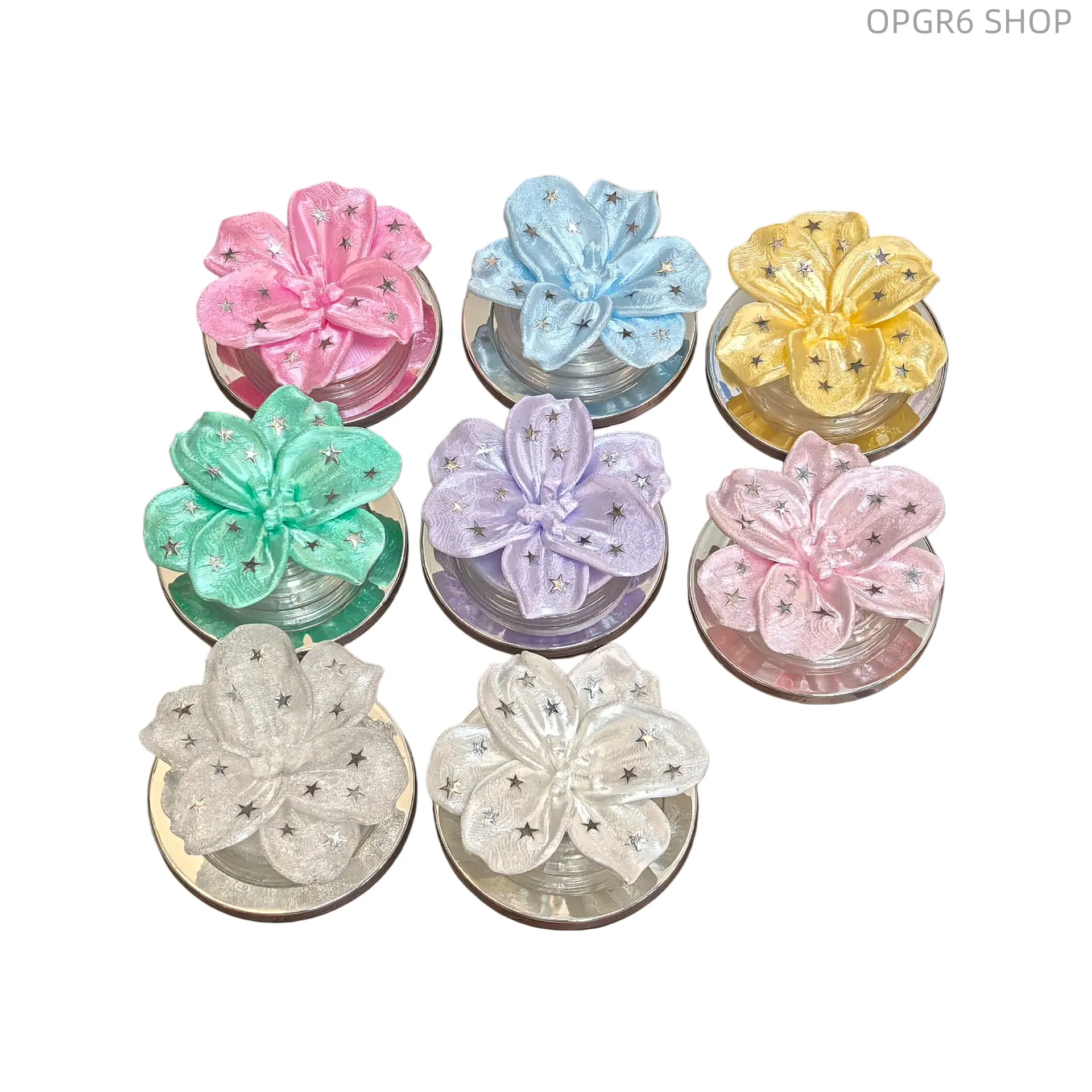 Cute Star & Petal Magnetic Pop Socket Phone Grip Stand, Strong Adsorption Retractable Desktop Holder Korean Style Bulk Wholesale For Cross-Border