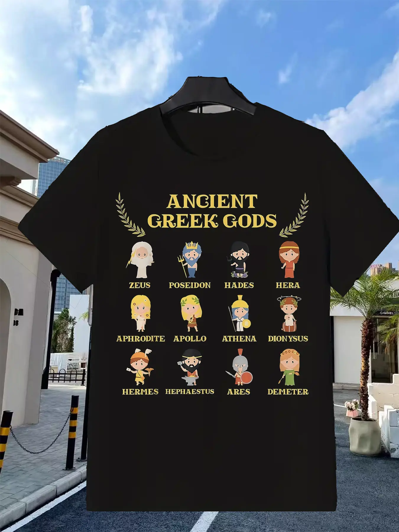 Men'S Greek Mythology Gods  Goddesses T-Shirt _ Ze unisex soft cotton short sleeve t shirt, vintage graphic casual tee for men women teens, perfect birthday holiday gift for camping travel gym daily street  wear