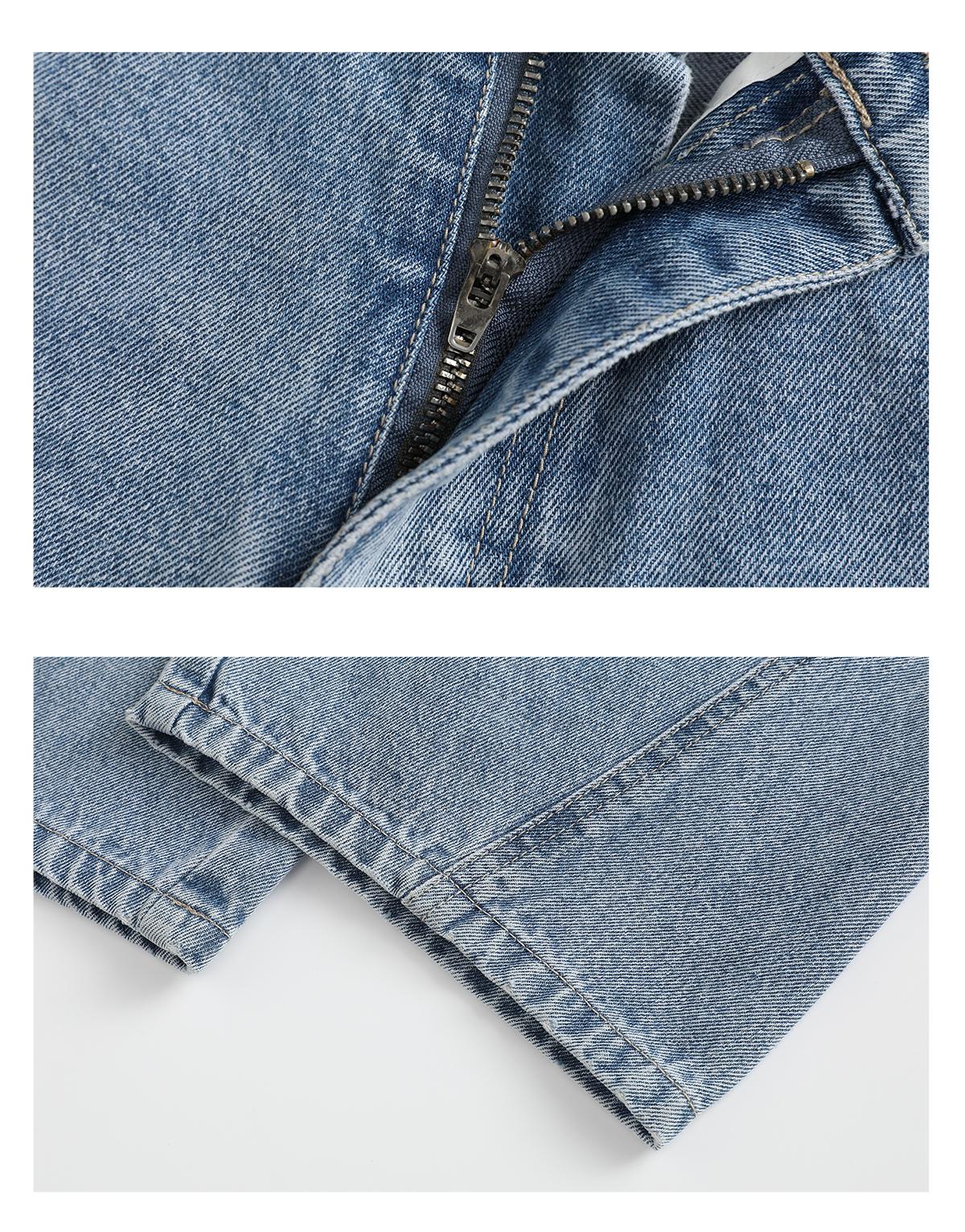 2-Pack Men's Vintage Washed Wide-Leg Jeans, Soft Cotton Denim Fabric, Relaxed Cut,  Loose Fit, Trendy Retro Street Style, Classic Denim Wear, Men's Casual Straight Leg Jeans, Jeans for Back to School ,Stylish Summer Jeans
