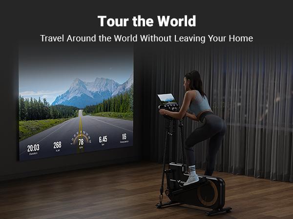 MERACH Elliptical Machines for Home Gym, 330lbs Compact Elliptical Exercise Machine with Hyper-Quiet Magnetic Driving System 16 Resistance Levels