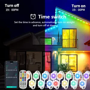 Smart RGB Bluetooth LED Strip Lights, Outdoor Waterproof, APP Control with Scene Modes for Christmas Halloween Wedding Party Decoration