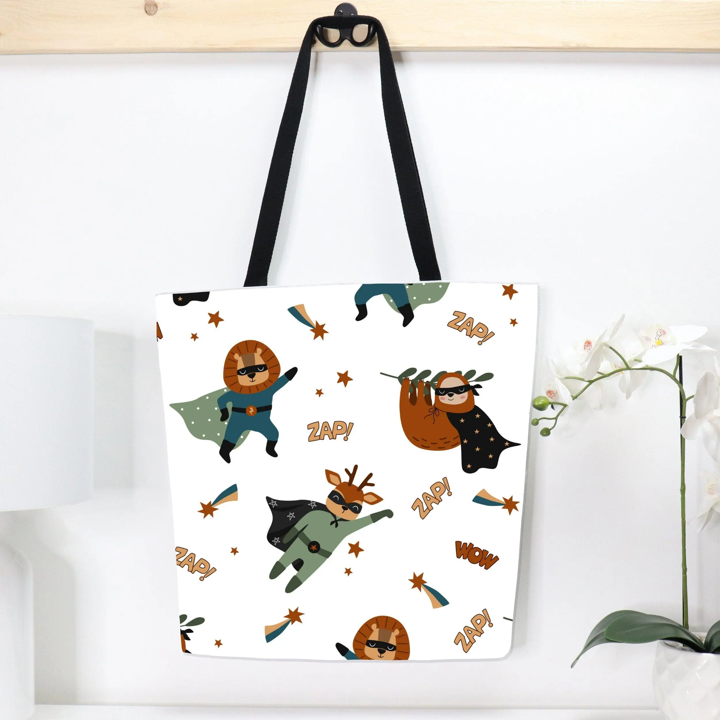 Kids superhero bag toddler tote diaper bag birthday preschool back to school custom gift daycare bag book tote gift for student kinder tote