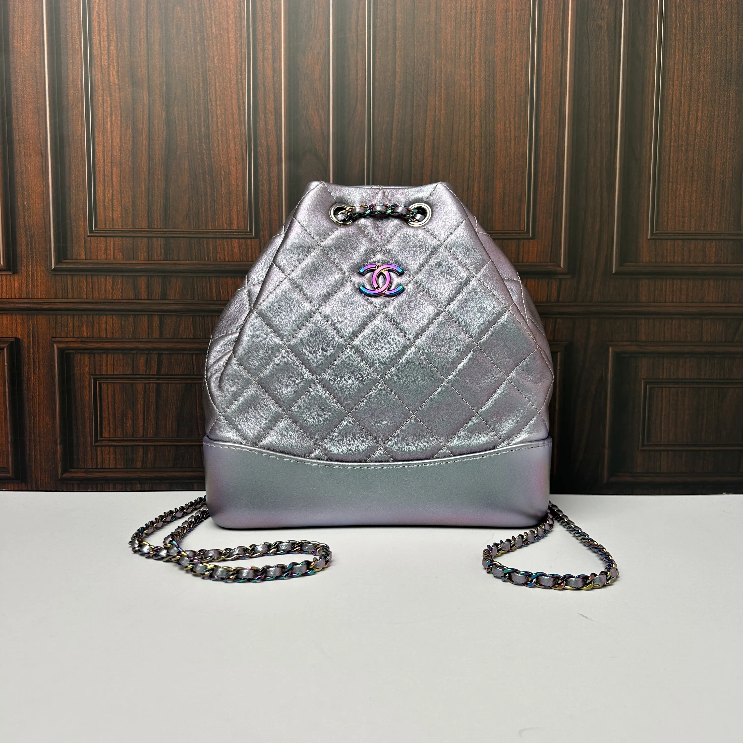 Pre-owned CHANEL Iridescent Mermaid Style Hobo Backpack 888