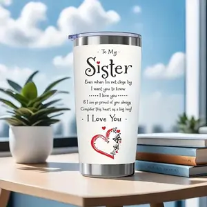 1 Thermos for my sister - 20 oz double vacuum bottle with lid to keep drinks hot or cold for hours, perfect for summer, winter, outdoor travel and Valentine's Day gifts Stainless Steel Rooster Tumbler Stranger Things cecily Digital Insulated Sports Bottle