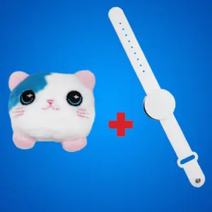 MagniPals Cupcake Cat Magnetic Plush Toy with White Magnetic Wristband Starter Kit - Customizable, Wearable 2.5” Collectible for Kids and Plush Collectors, Ultimate Plush - Fidget Toy Combo