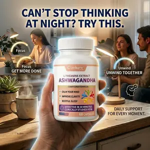 Cunkore Daily Zen & Balance Support - Advanced L-Theanine & Ashwagandha Formula - Promotes Relaxation & Positive Mood - Compound Blend with GABA & 5-HTP Relief Supplement Nutrient Rich Complex