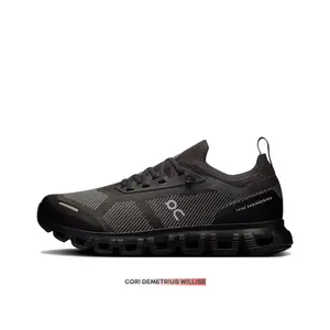 Black Breathable Mesh Cushioned Running Shoes, Modular Hollow Outsole with Minimalist Streamlined Upper Design