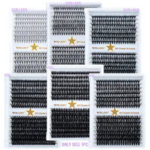 Natural Look Cluster Lashes, Eyelash Clusters, Individual False Eyelashes, Self Grafting Volume Individual Lashes for Eyelash Extensions, False Eyelashes for Women & Girls Eye Makeup Enhancement, Summer Makeup, Diy Lash Kit, Cosmetic