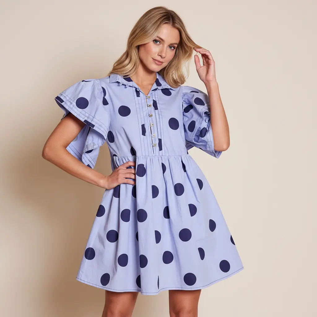 Women's Polka Dot Mini Dress - Collared Puff Sleeve Babydoll Dress for Casual & Vacation - TikTok Shop Women's Polka Dot Mini Dress - Collared Puff Sleeve Babydoll Dress for Casual & Vacation - TikTok Shop
