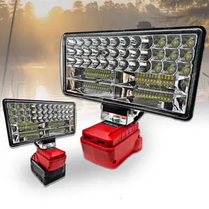 Milwaukee 18V Cordless LED Work Light, 90W 5400 lm Wide-Beam Floodlight with Dual USB Charging Ports, Ideal for Emergency, Garage & Workshop Use