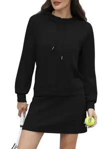 Casly Lamiit Women's 2 Piece Skort Set Athletic Tracksuit Short Tennis Skirt Zip Up Hooded Sweatshirt Active Outfits Soft Breathable Fabric Full Zip Hooded Sweatshirt Versatile Outfits i am gia track set #Springfresh