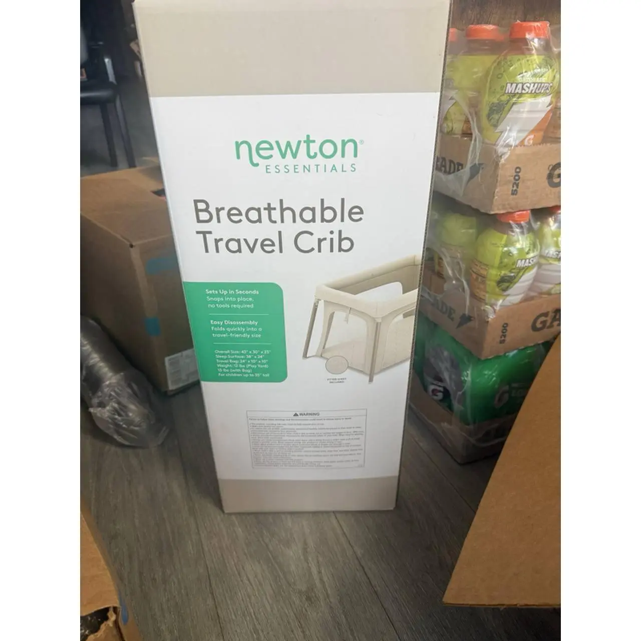 Newton Essentials Breathable Travel Crib - Portable & Safe for Babies - Ideal for Travel & Home Use - Easy to Assemble & Clean