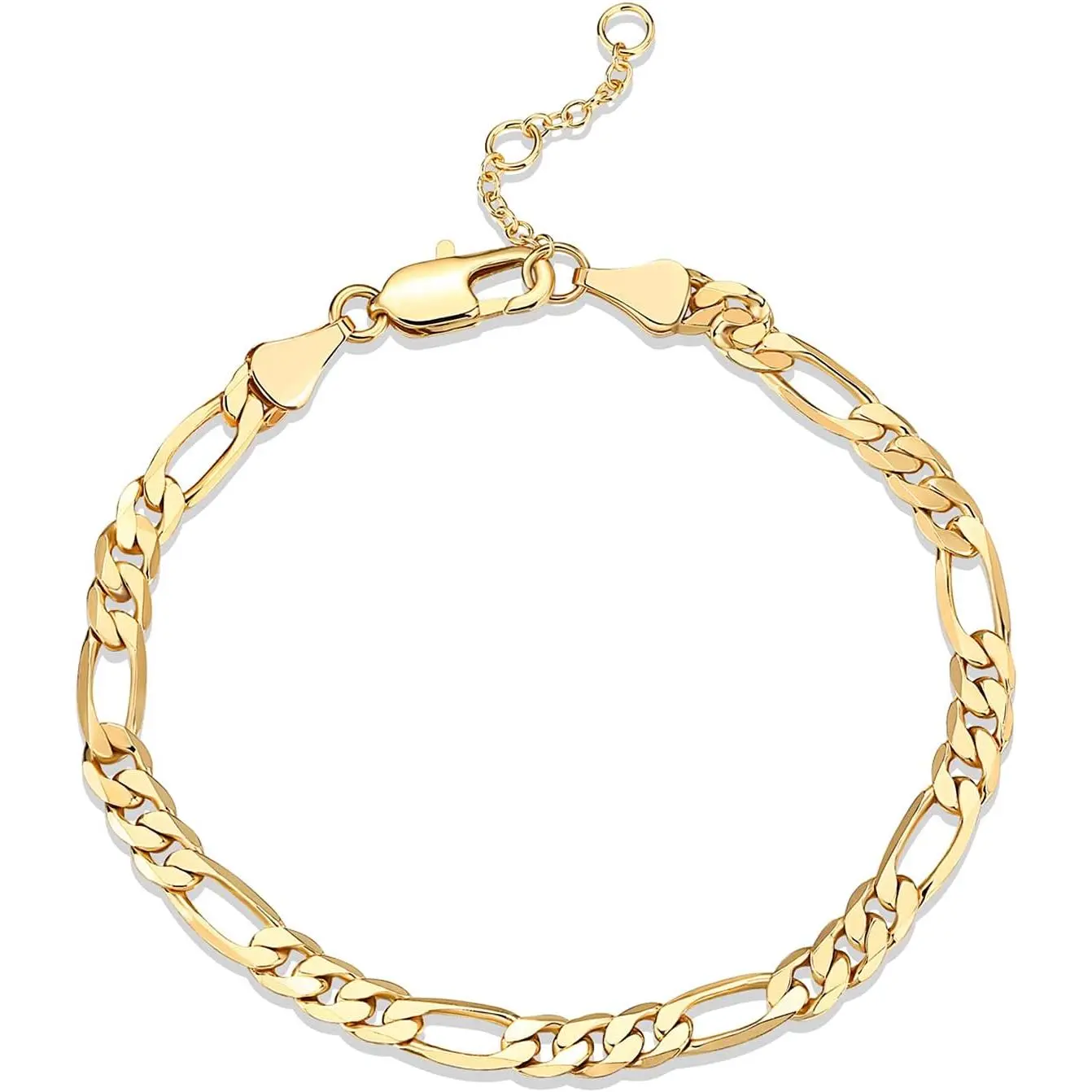 2025 New 14K Gold Plated Paperclip/Curb/Figaro Chain| Adjustable Dainty Bracelet for Women| Trendy Minimalist Jewelry fashion chain