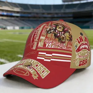 San Francisco Baseball Cap for Men Women, Adjustable Print Hat, Game Day Headwear Fans Gifts