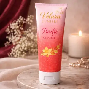 [Vélura Lumière] Purifié Marshmallow Glow Cleansing Facial Cleanser – Hydrating   Moisturizing Skin Repair Face Wash with Ceramides, Niacinamide & PHA