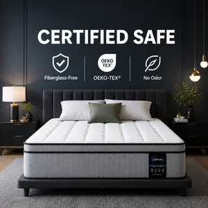 FANSACE Hybrid Mattress in a Box – 12/14/16 in, Queen/King/California King Sizes, Box Delivery, Medium Firm, Supportive Memory Foam, Pocket Coils, Strong Edge Support, Pressure Relief, Knit Cover
