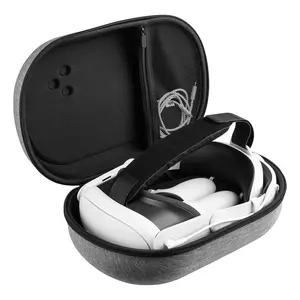 VR Headset Carrying Case for Meta Quest 3s/3, Durable Hard Shell Design with Mesh Pocket & Elastic Straps, Ideal for Secure Transport
