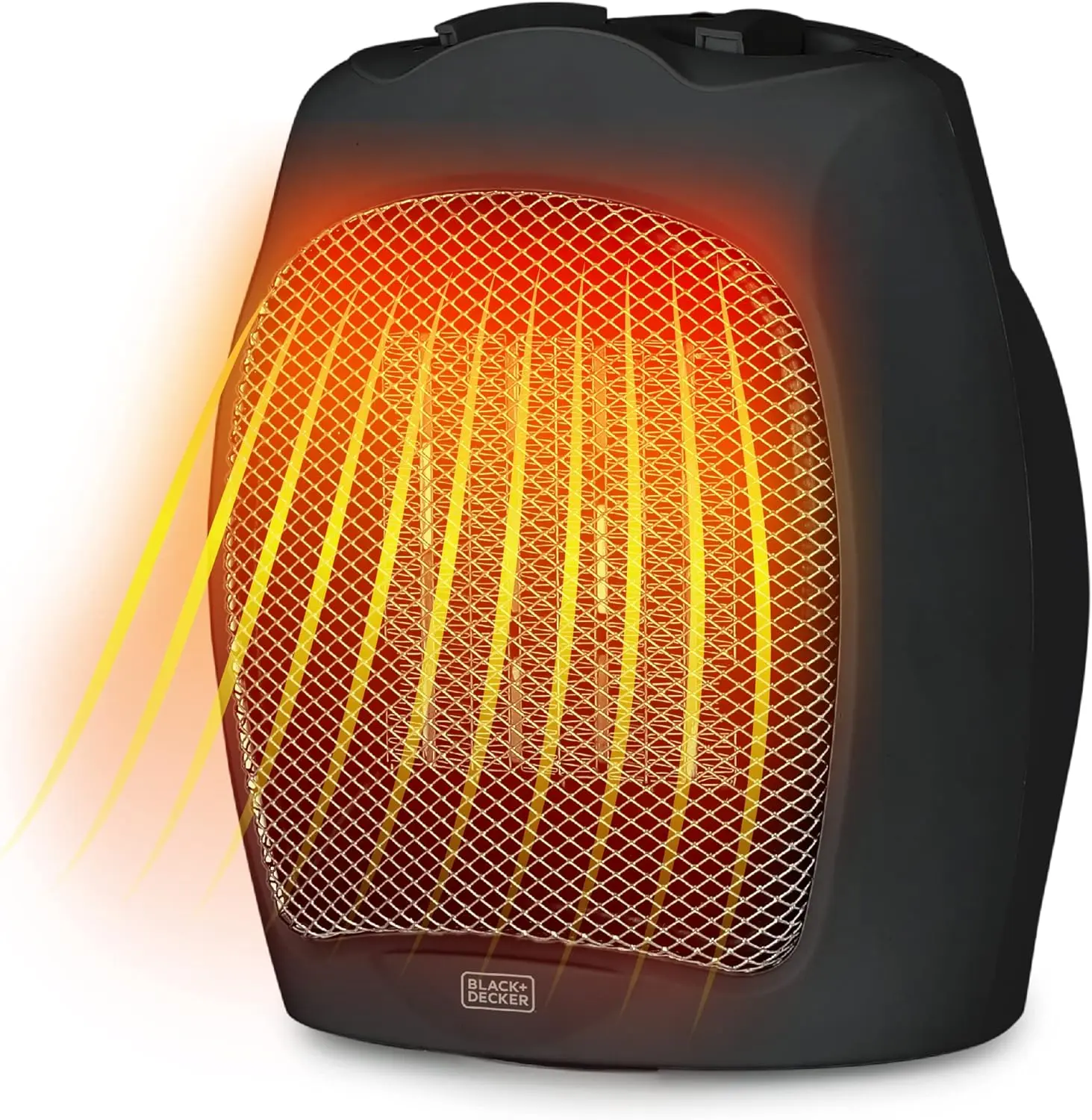 BLACK+DECKER Electric Heater, Portable Heater with 3 Settings, Ceramic Heater for Office, Home or Bedroom, Space Heater with Adjustable Thermostat Control, Black