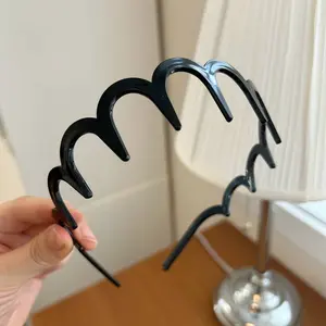 2024 NEW WAVE TOOTHED HEADBAND_CWAHA2837: Black / (OS) 4