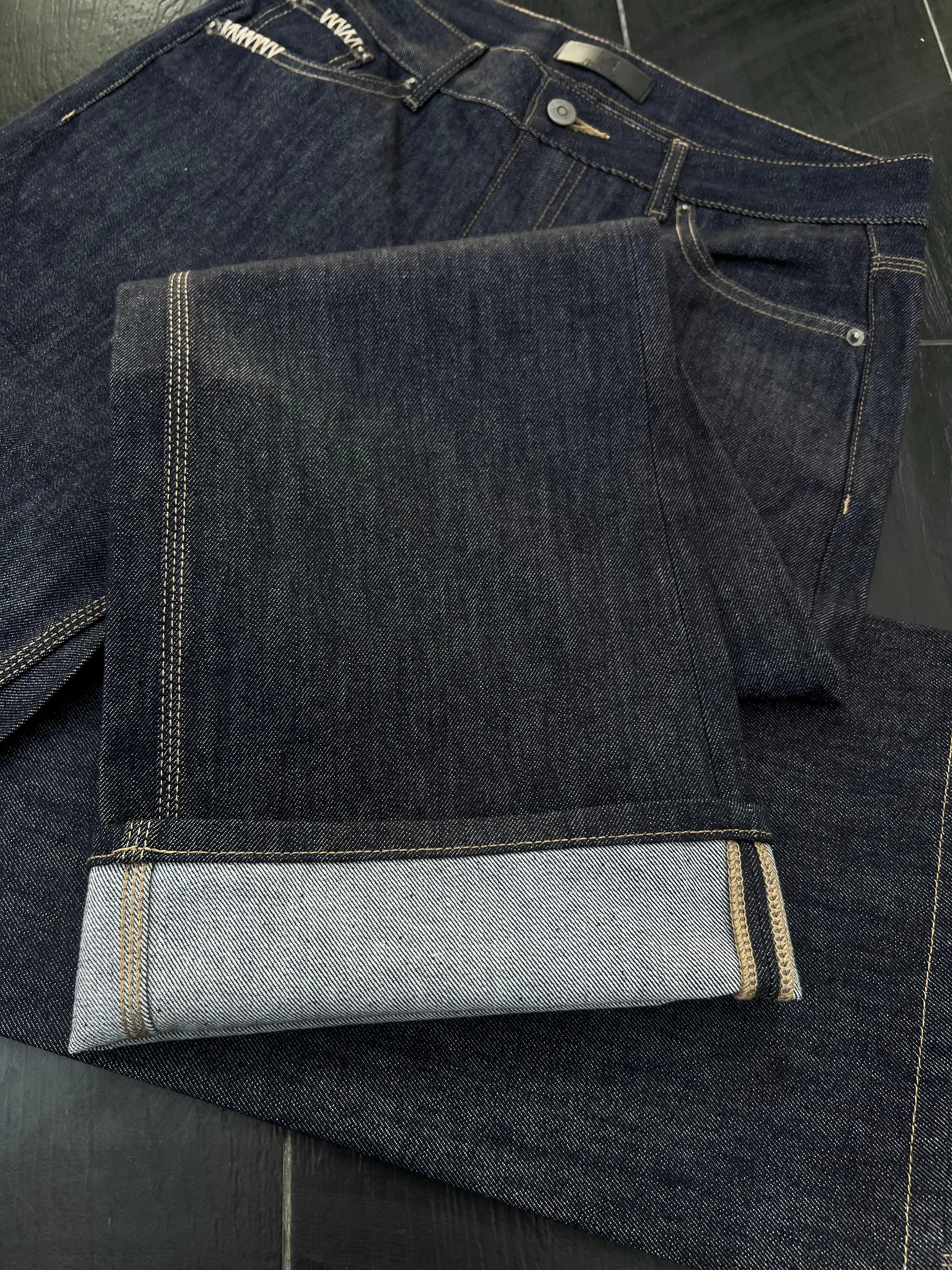 Frofooo 13oz. Slightly Flared Fit Raw Denim Jeans.Frofooo 13oz 