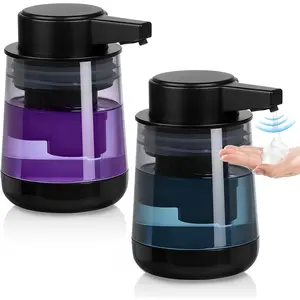 2 Pack Automatic Soap Dispenser Touchless Automatic Foaming Soap Dispenser 3-Level Adjustable Modern  Soap Dispensers 10.5oz/300ml USB Rechargeabled for Bathroom Kitchen Office